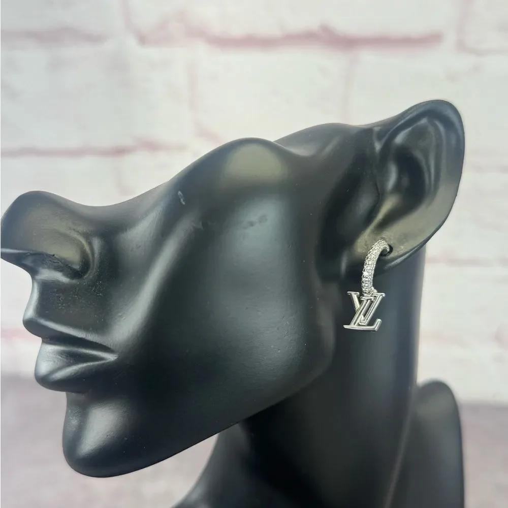 Louis Vuitton LV Initials Iconic Drop Earrings Palladium - Picture 1 of 10